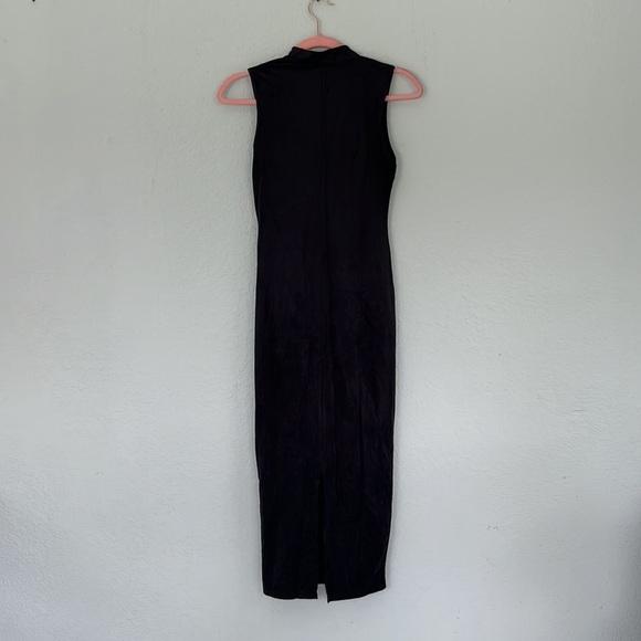Black Faux Suede Maxi Dress Size XS - Picture 6 of 7